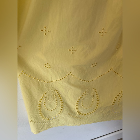 Calypso St.‎ Barth Butter Yellow Eyelet Detail Midi Dress Size 6 - Picture 7 of 13